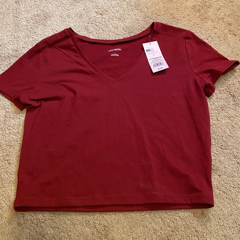 Large Red Crop Top